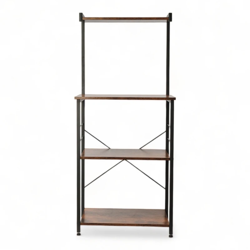 Mueble auxiliar Rack organizador 4 niveles de cocina Hierro y MDF Sin Color