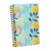 LIBRETA AUGURI ESPIRAL 96 HOJAS TAMAÑO 10 CM X 15 CM TAPA HOJAS CELESTE