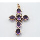Cruz Oro 18K Con Amatistas Y Diamantes Cruz Oro 18K Con Amatistas Y Diamantes