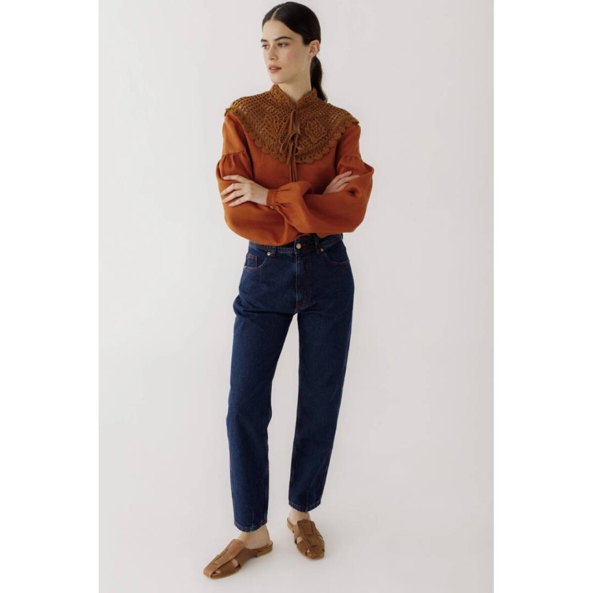 Jean Mom Fortun - Azul Oscuro 