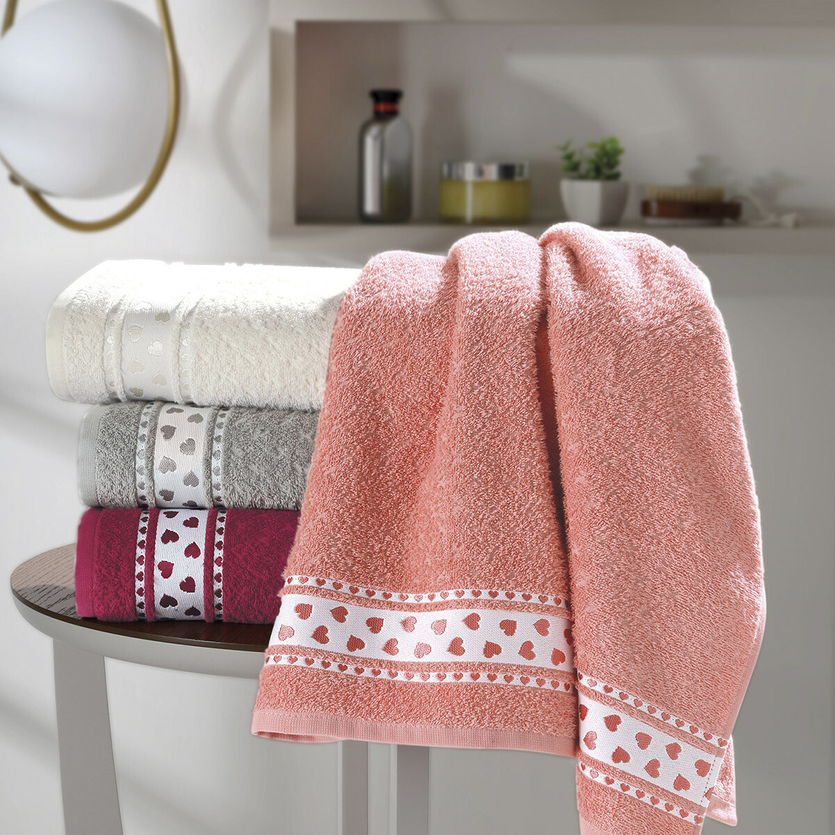 Toalla Mano Dohler Jacquard Premium 50 x 80 cm 100% Algodón - 6987 - GRIS CINZA 