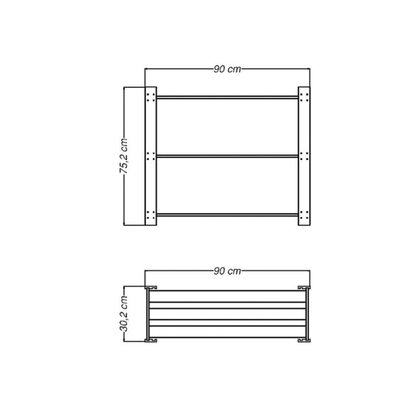 Estantería modular 3 estantes color natural TM0053