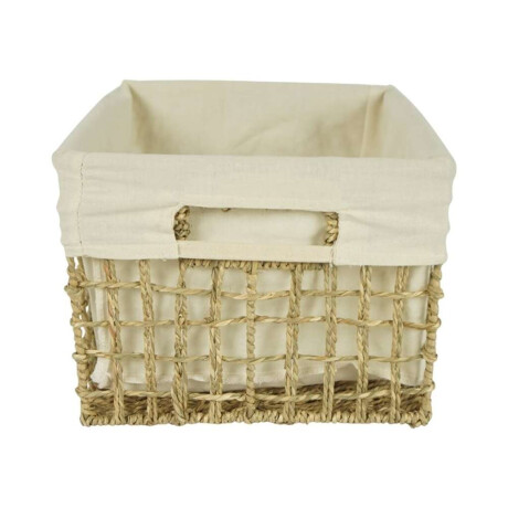Cesto Forrado C/Tela Seagrass 35X35Xh26Cm Natural