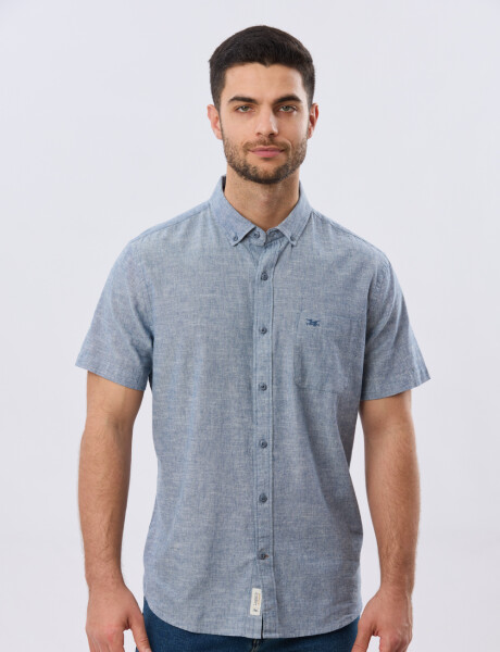 CAMISA LISA DE LINO Denim
