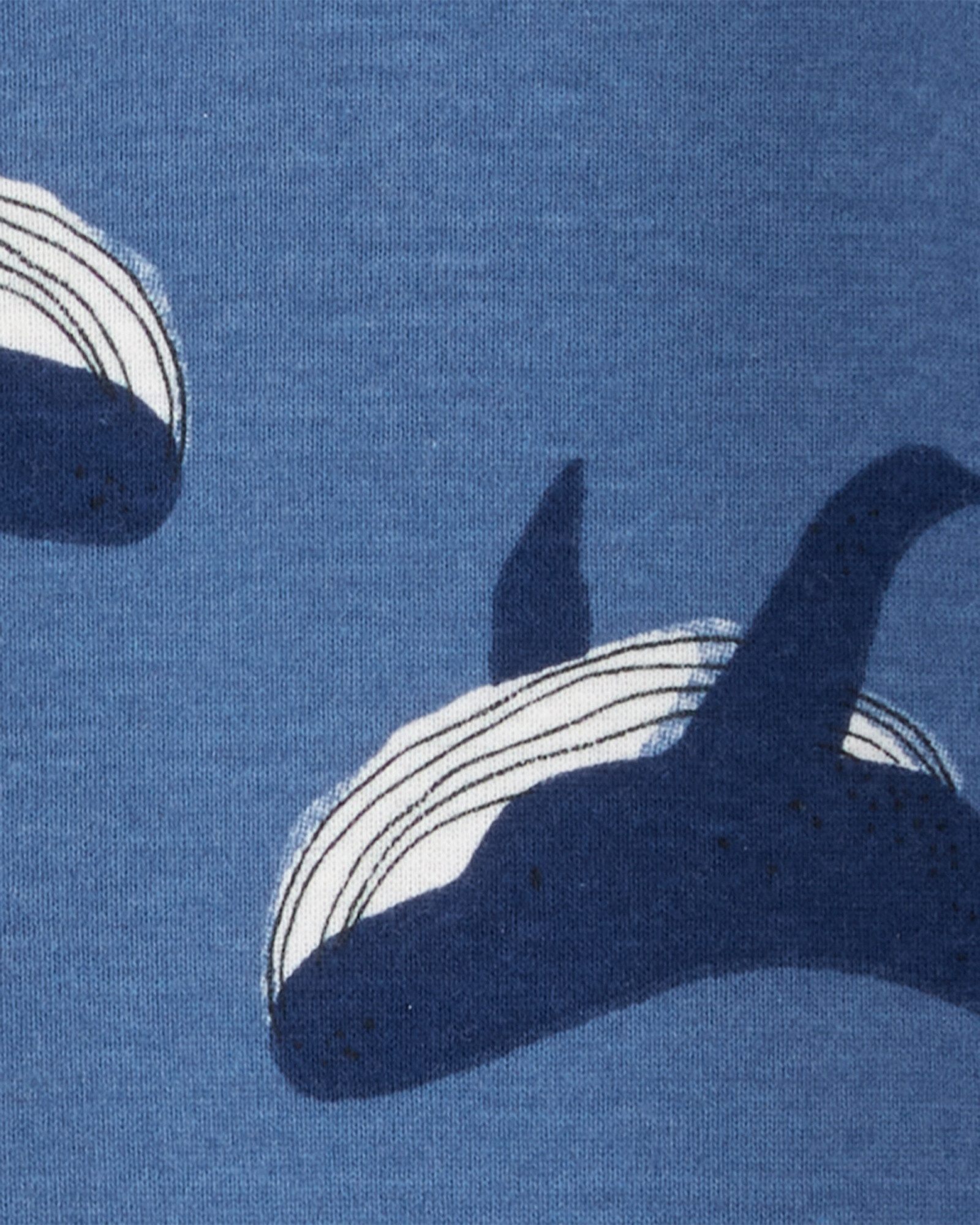 Pijama una pieza de algodón, con pie, diseño ballenas Sin color