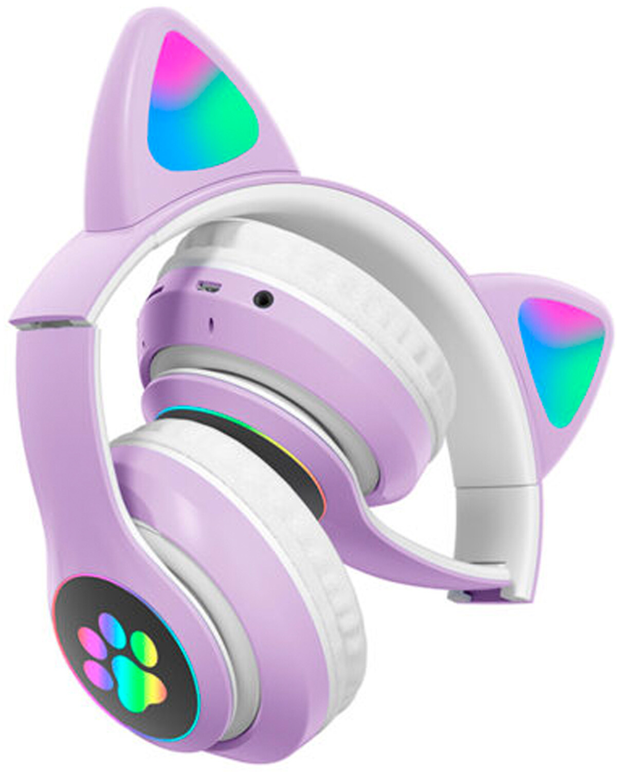 Auriculares Bluetooth infantiles diseño gato Goldtech Catbass RGB - Lila —  Electroventas