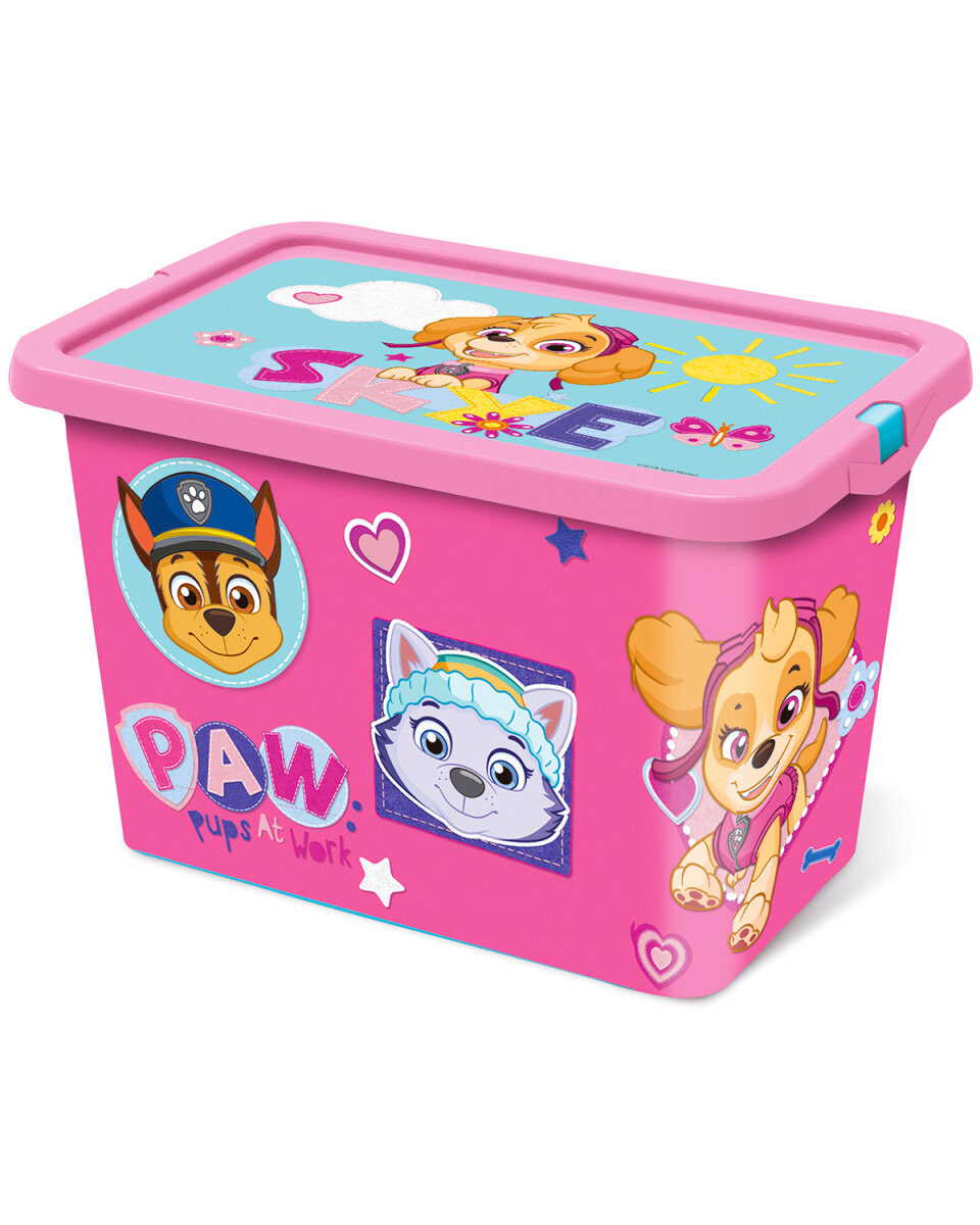 Caja organizadora infantil con tapa Plasútil 7 litros - Paw Patrol Pink 