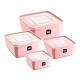 Kit x4 potes multiuso cuadrados ROSA