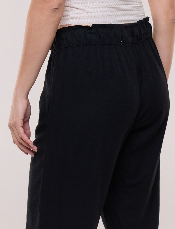 Capri Pull On Lino Con Cordón Ajustable NEGRO