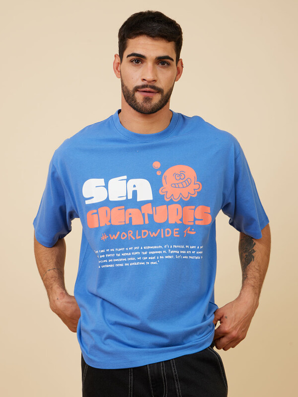 T-SHIRT SAGAMI RUSTY Azul