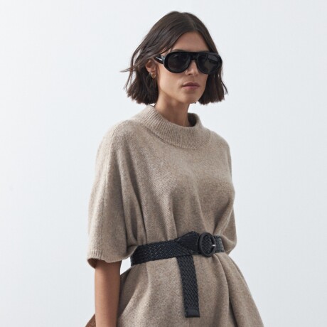 PONCHO DORIEL Beige Melange