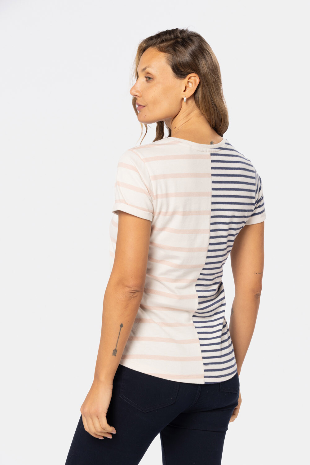 REMERA RAYADA Beige