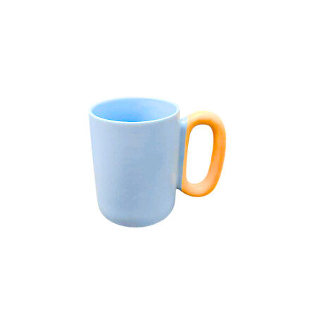 Taza Cerámica Color Pastel Asa Grande Celeste