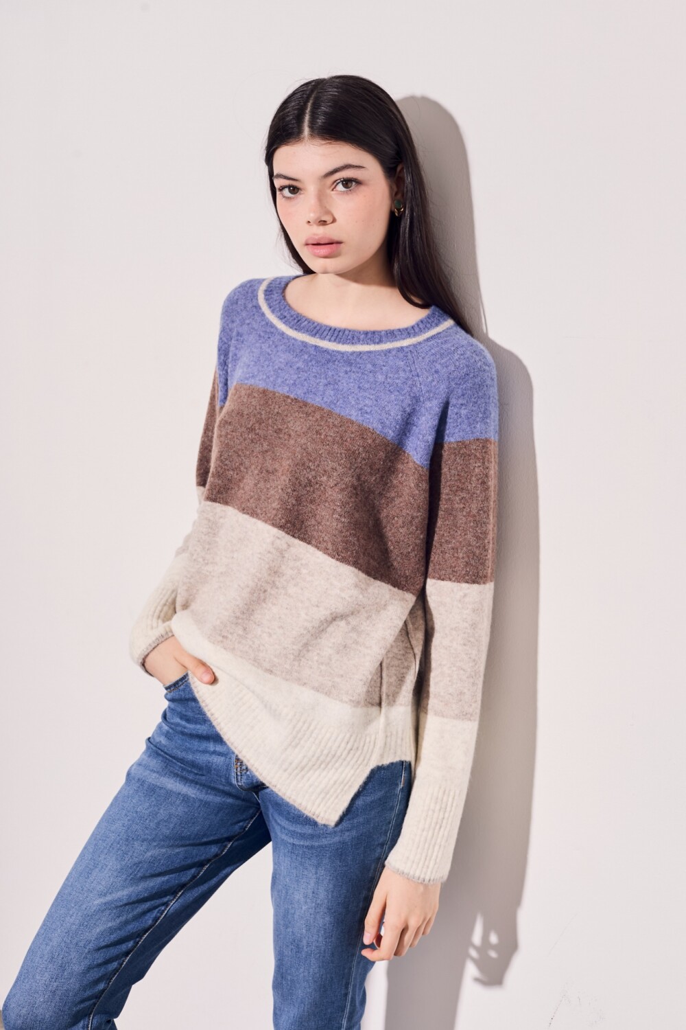 Sweater Rayado Azul — Lemon