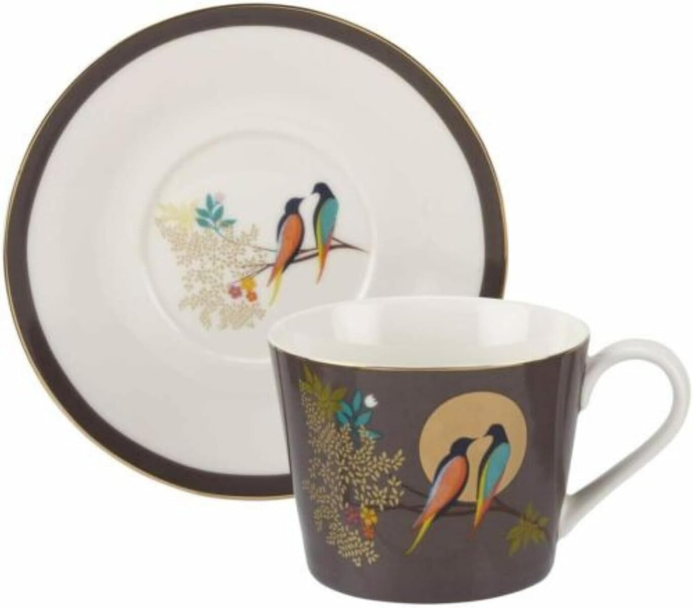 PORTMEIRION S MILLER CHELSEA TAZA DE TE C/ PLATO GRIS OSCURO 