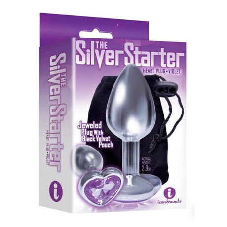 Silver Starter Jeweled Plug Corazón - Violeta Silver Starter Jeweled Plug Corazón - Violeta