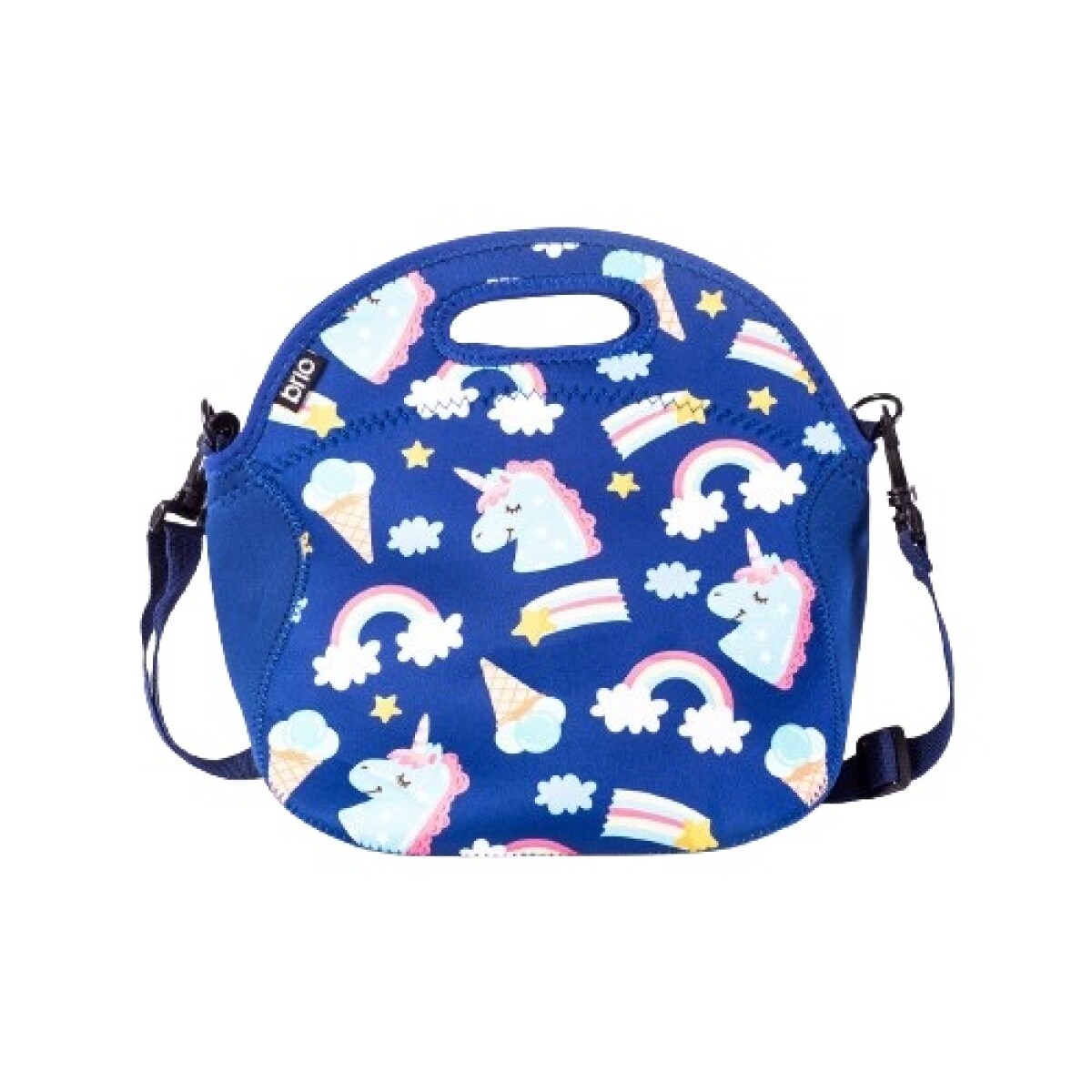 Lonchera De Neopreno Brio Con Correa Unicornios 