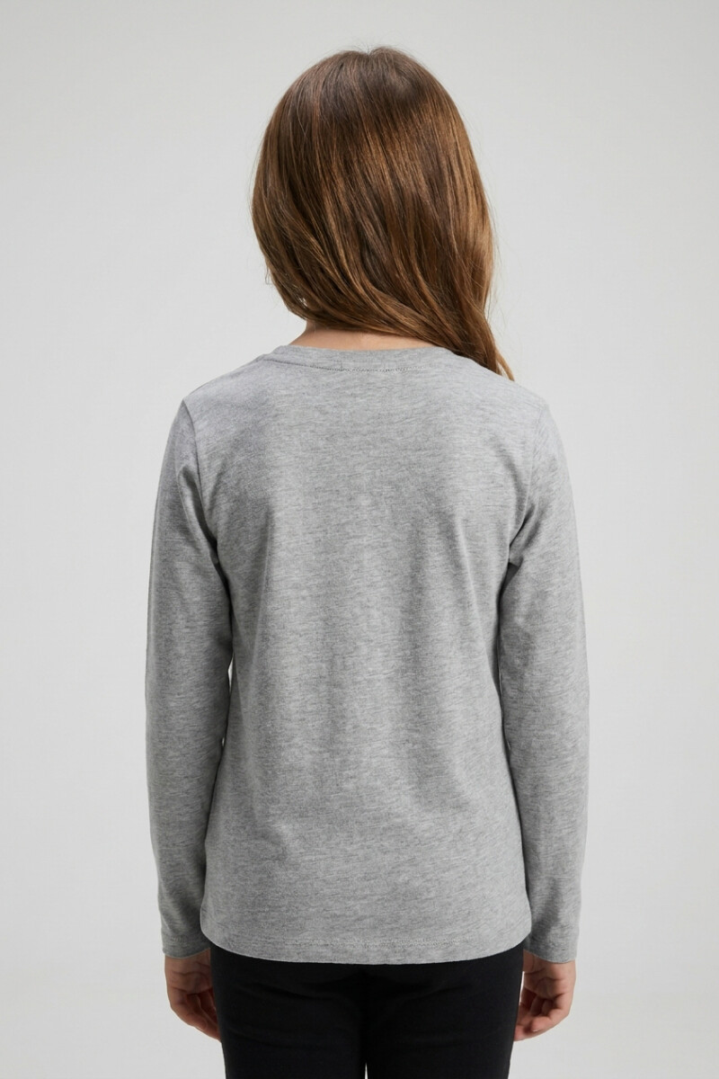 Camiseta manga larga GRIS MELANGE