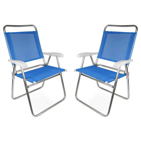 Set Silla X2 en Aluminio 120 kg PVC Master Plus Fashion Mor Azul