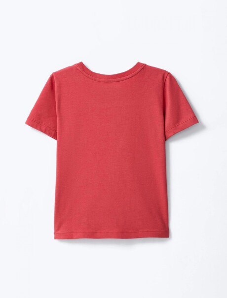 CAMISETA INFANTIL CON ESTAMPA ROJO
