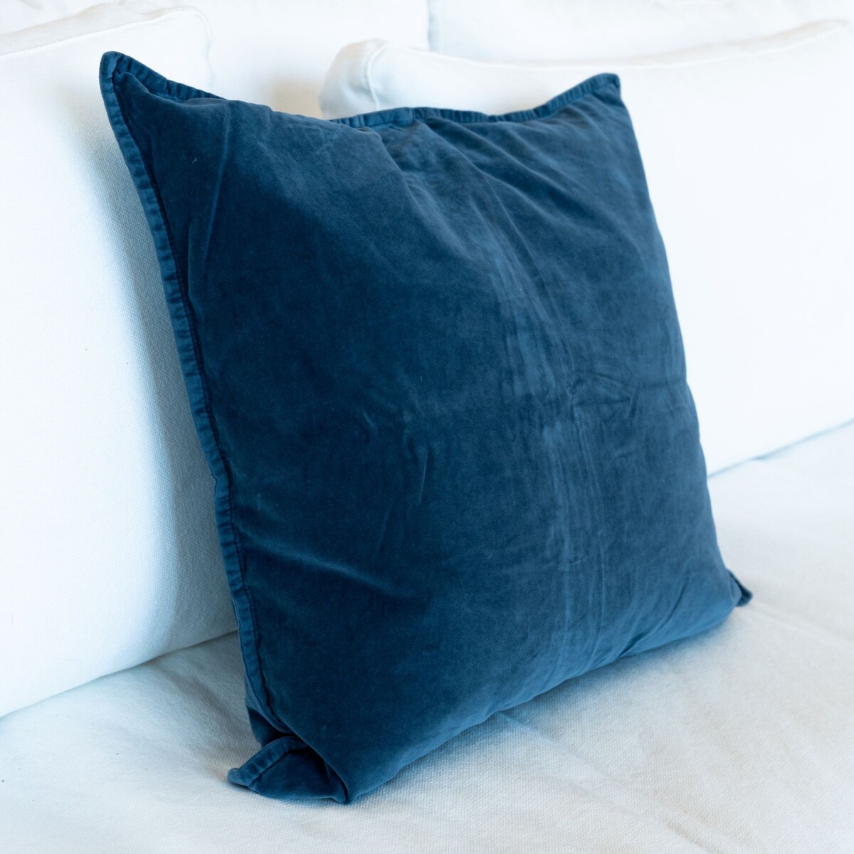 funda almohadón terciopelo azul, 52x52 