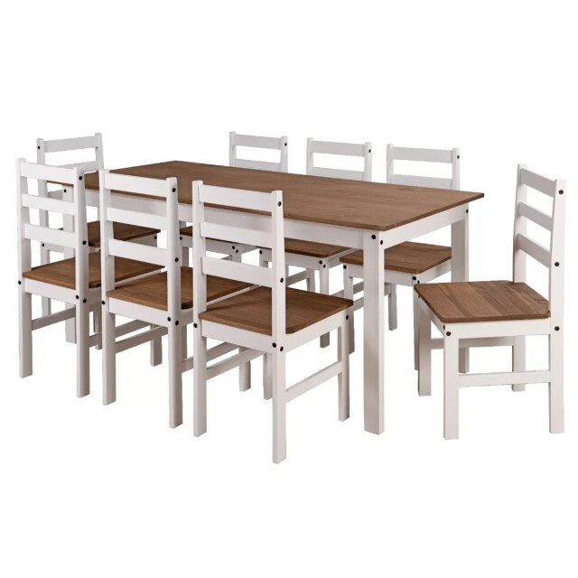 Juego de comedor madera maciza 8 sillas Juego de comedor madera maciza 8 sillas