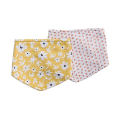 Set x2 babero bandana Wildflowers & Dots