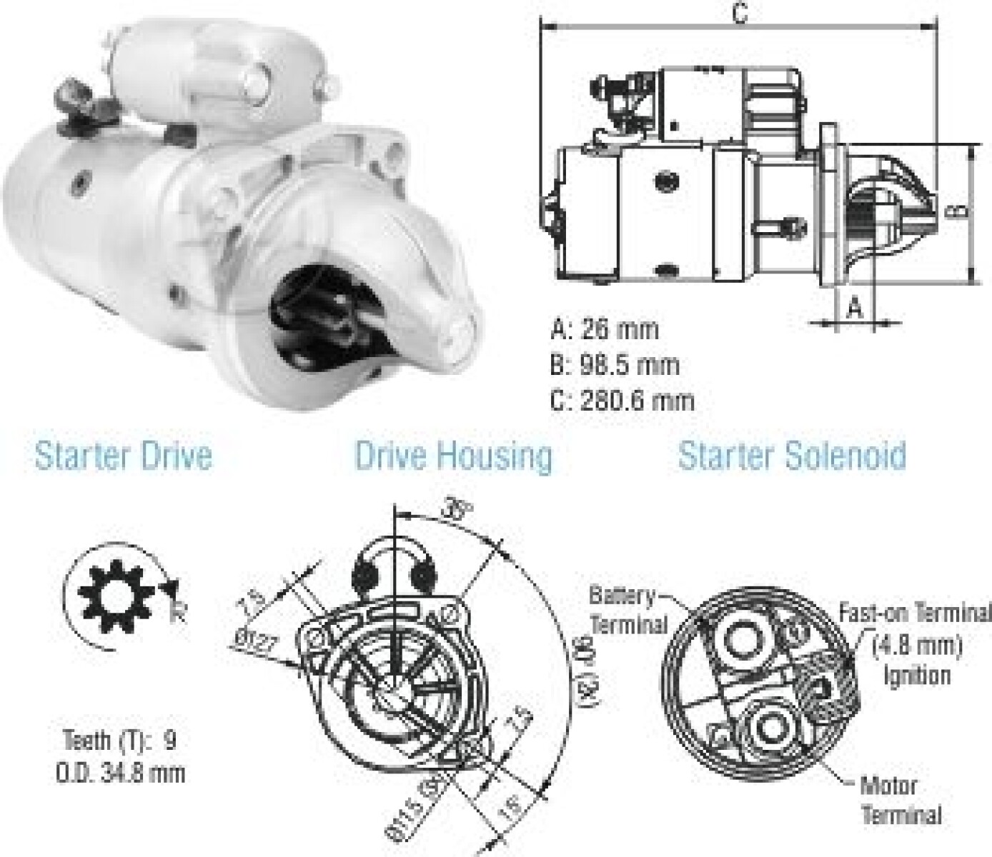 ARRANQUE - F1000/14000/4000-GM D20 PREST.12V=M93R=STR.9750 ZM 