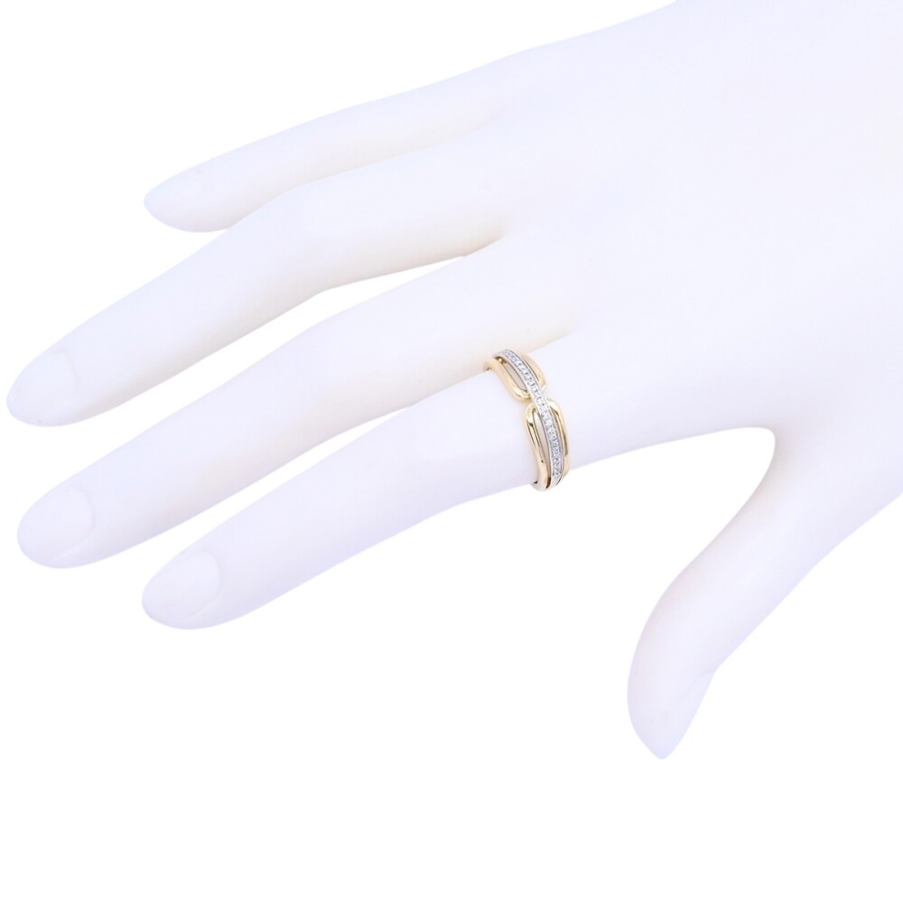 Anillo oro 18k 2 tonos con brillantes. Anillo oro 18k 2 tonos con brillantes.