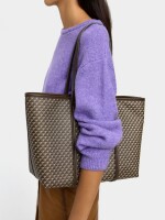 Bolso Shopper Estampado Con Bolsa Extraíble camel