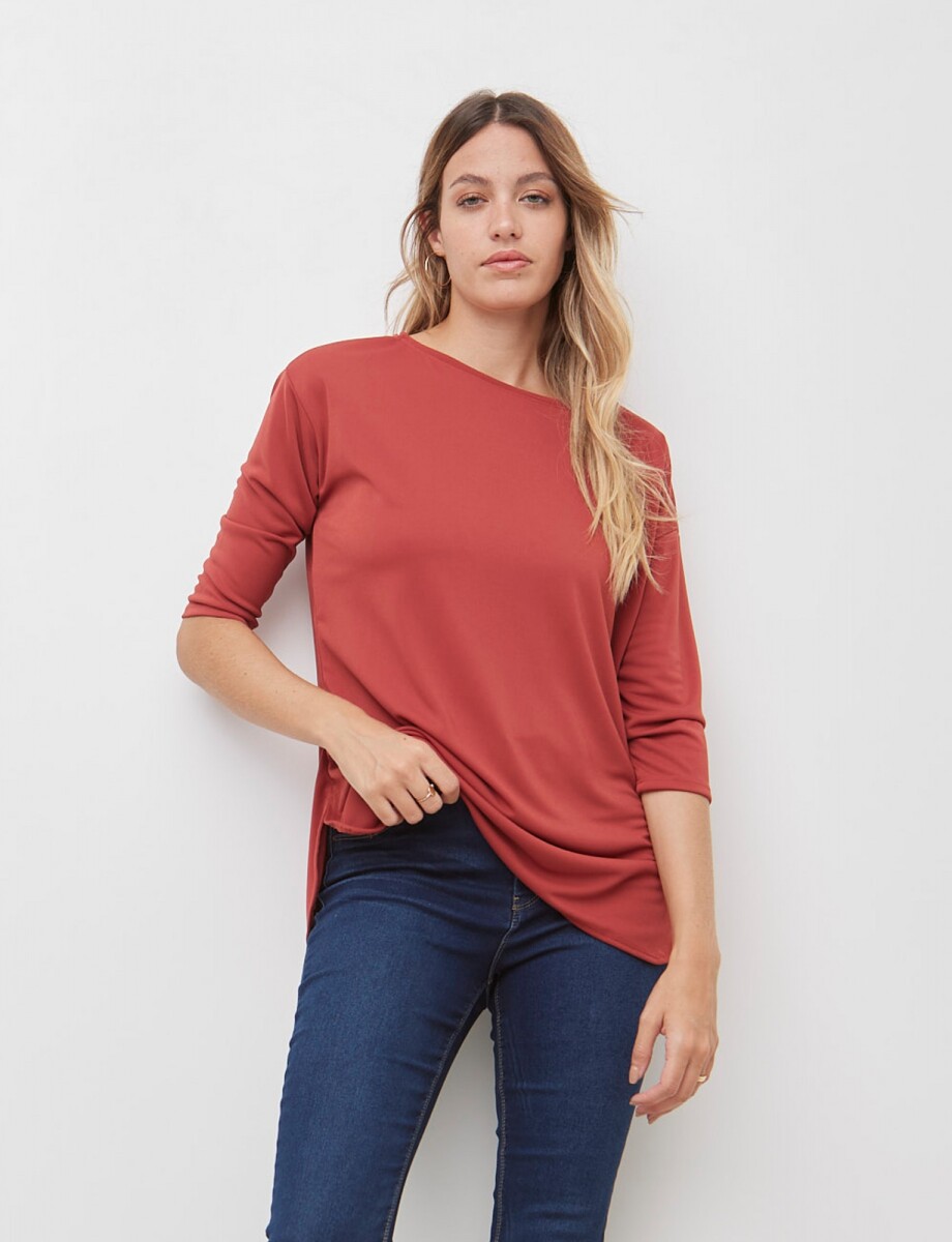 Remera Manga 3/4 - Terracota 