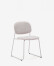 Silla apilable Meli de chenilla chenilla beige y patas de metal beige
