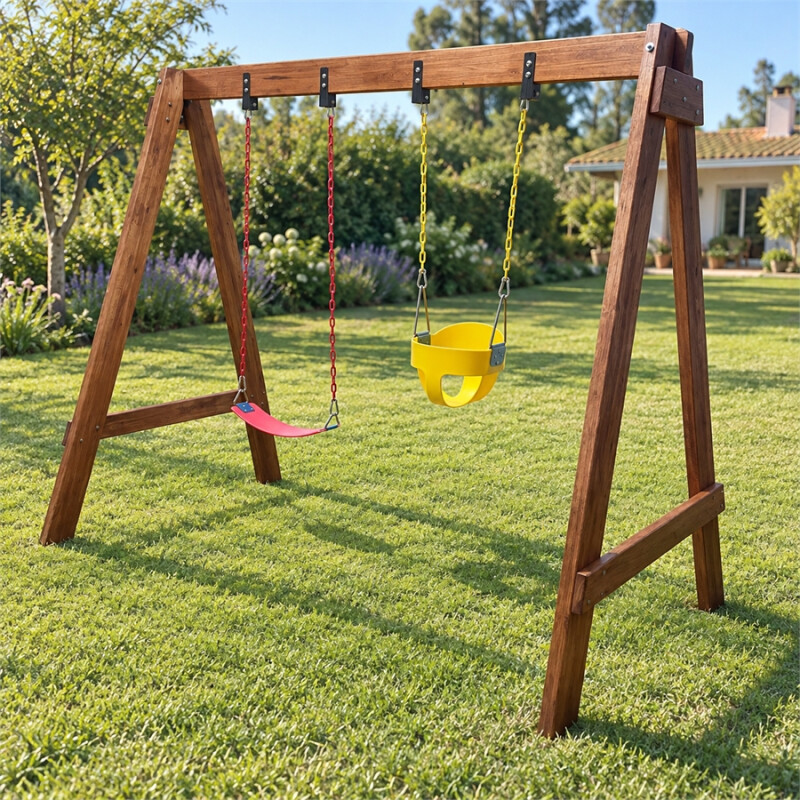 Hamaca infantil doble de madera Hamaca infantil doble de madera