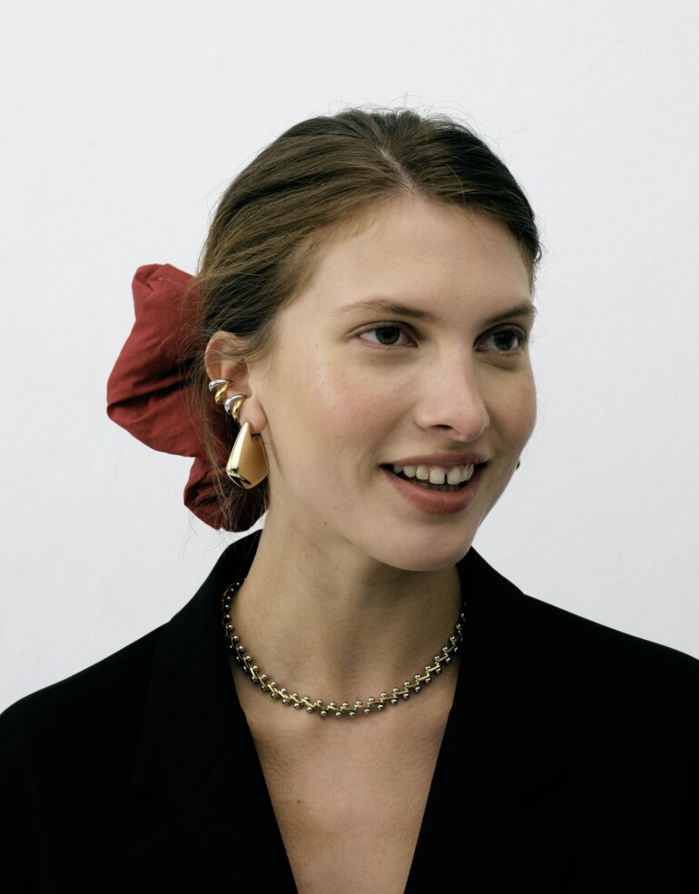 Collares Cortos Metal Collar De Acero Biplating - Dorado