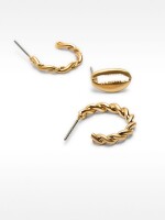 Set De Pendientes De Oro dorado