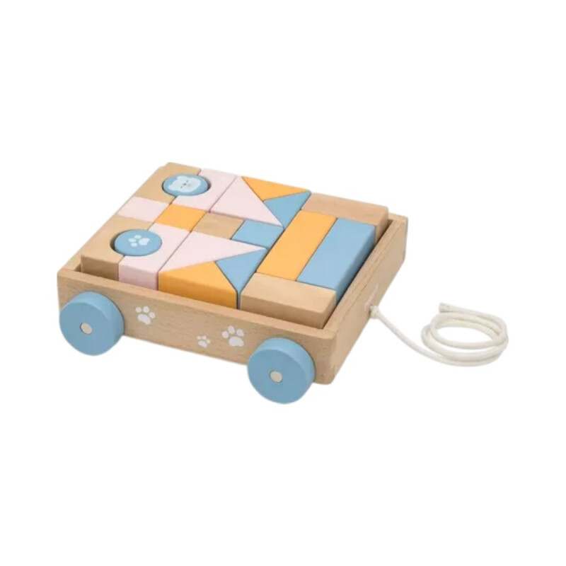 Vagón de arrastre con bloques en madera Polar B Vagón de arrastre con bloques en madera Polar B