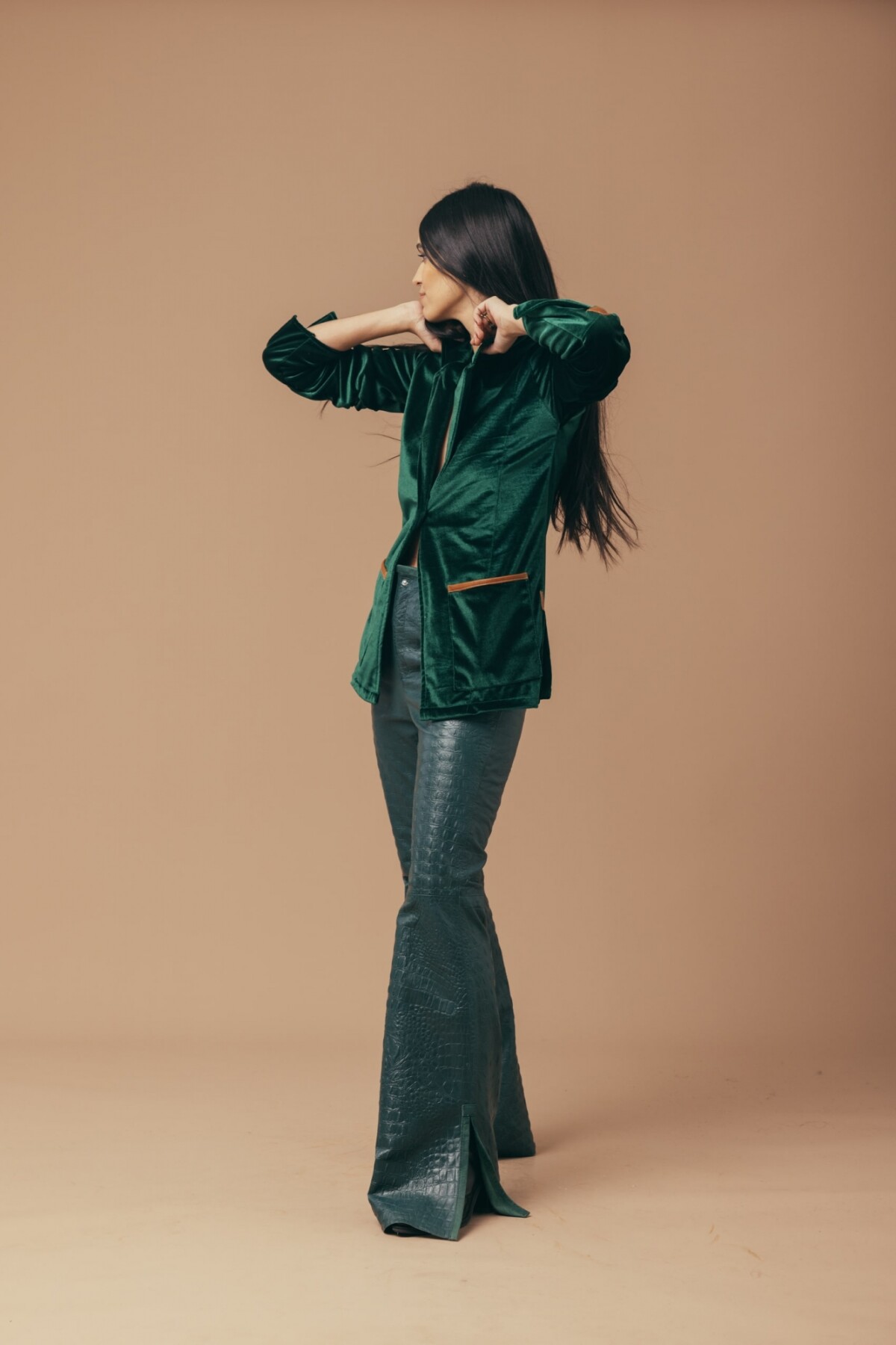 Velvet Suit Blazer Verde