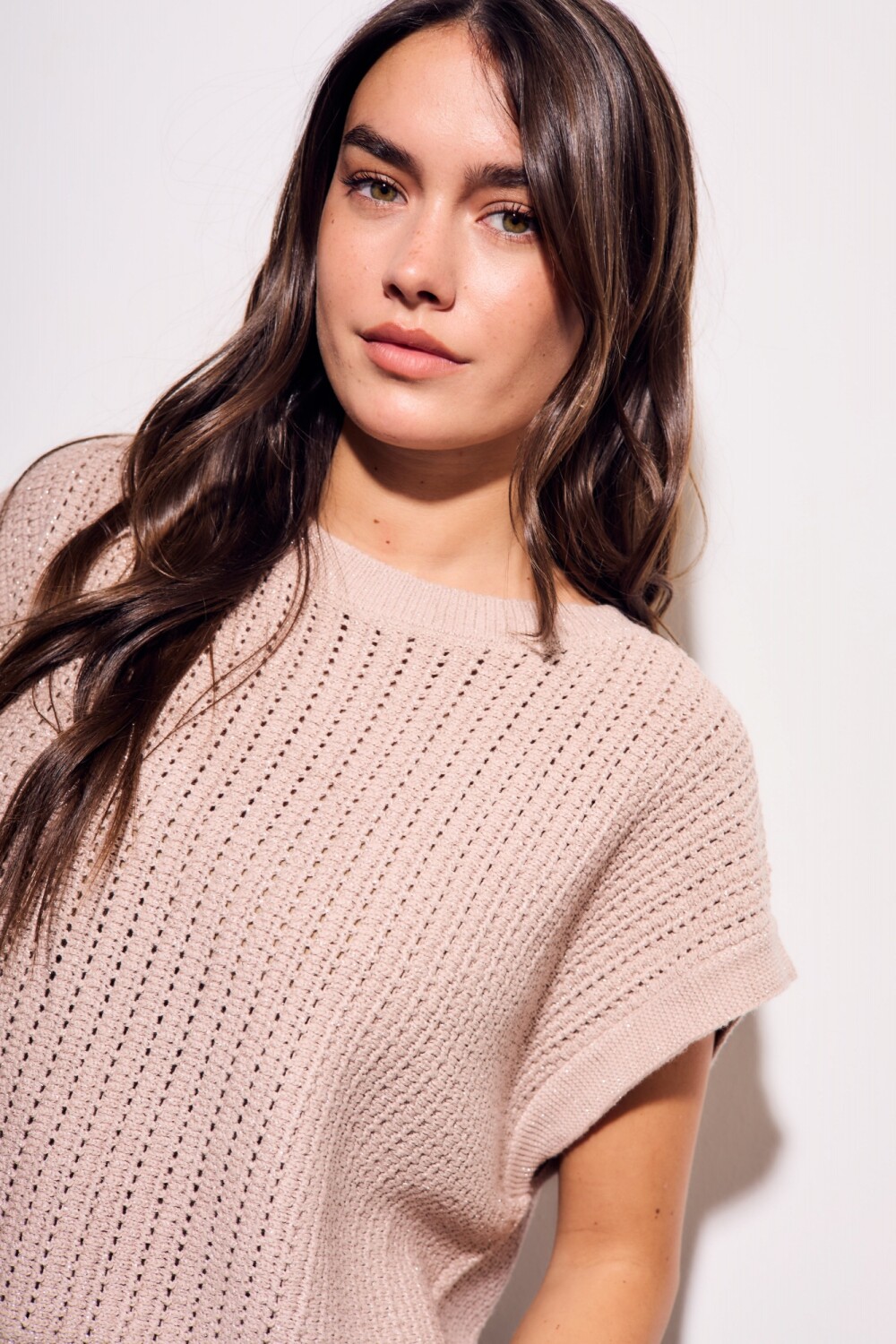 No Color Rosa Chaleco Lurex - Rosa — Lemon