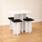 JUEGO DE COMEDOR - 4 BANCOS BLANCO