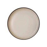 PLATO DE MESA D27CM LINEAS CREMA BORDE NEGRO PLATO DE MESA D27CM LINEAS CREMA BORDE NEGRO