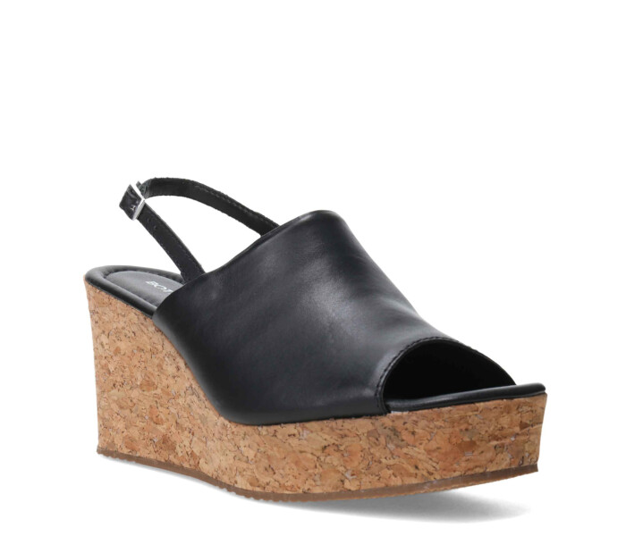 Sandalia con plataforma Preto