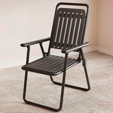 Set X4 Silla Plegable Metal Jardín Patio Exterior Marron