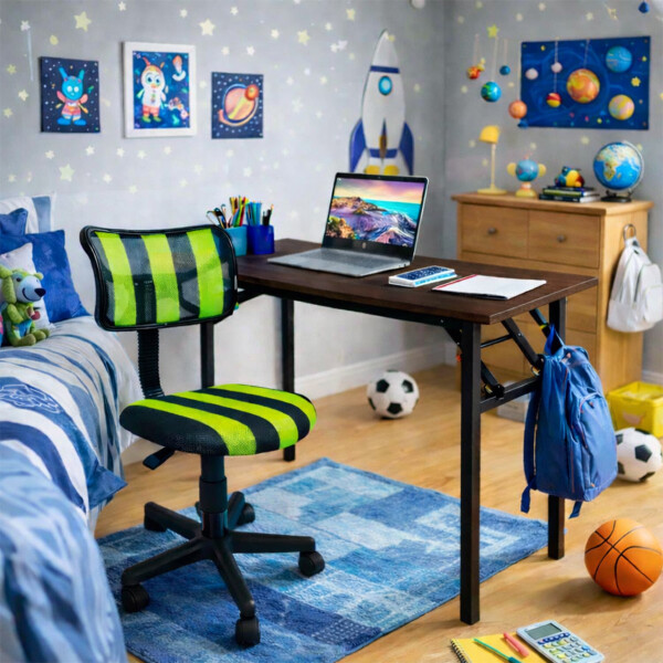 Escritorio Plegable Con Silla Incluida Promo Mesa Y Silla Marrón oscuro