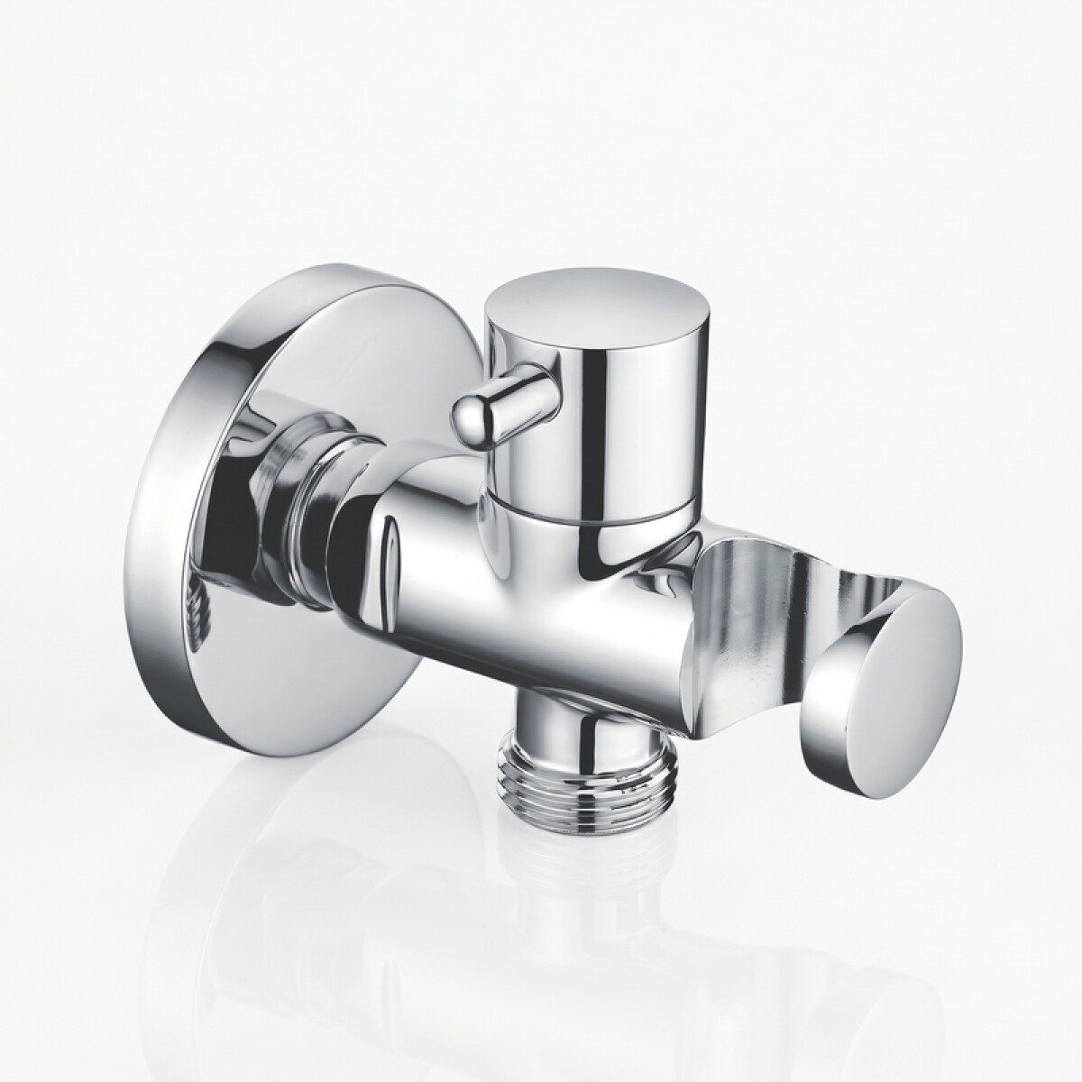 Soporte con Válvula de Bronce para Ducha Higiénica G1/2, Cromo Brillo 