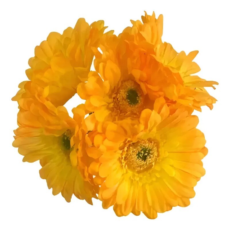 Flor Artificial Gerbera amarilla tallo corto Flor Artificial Gerbera amarilla tallo corto
