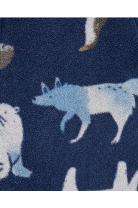 Pijama una pieza de micropolar, con pie, diseño animales árticos Sin color