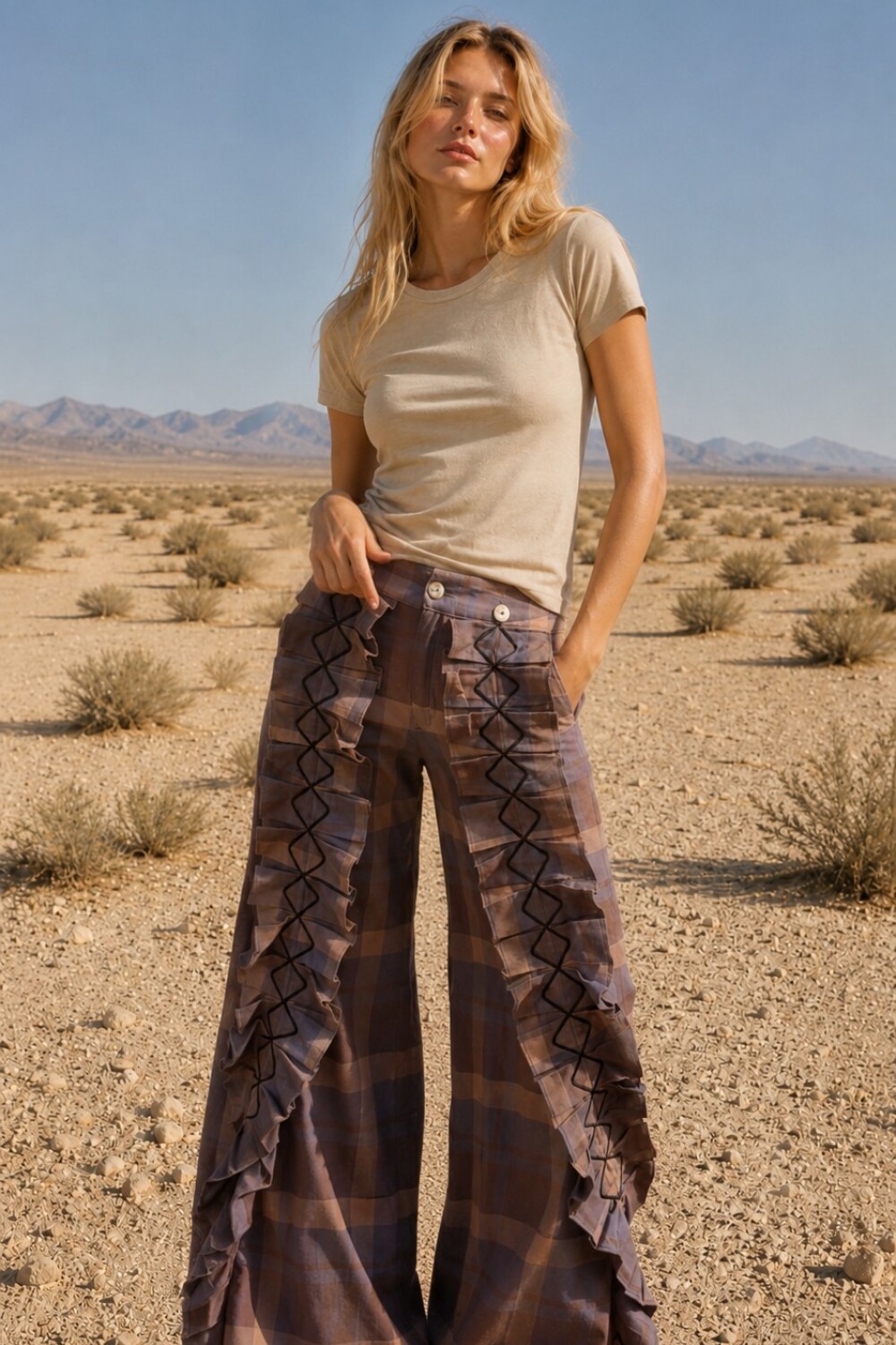 Cuadrillé Dancing Queen Pants Chocolate / Azul