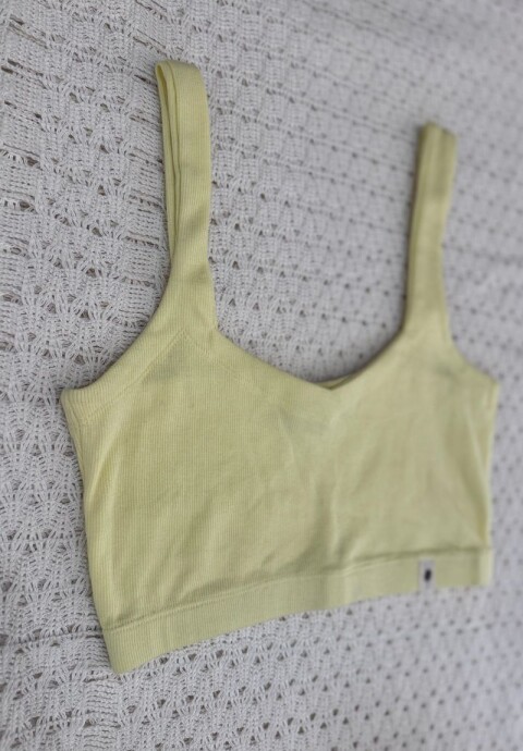 Top tiras Amarillo pastel