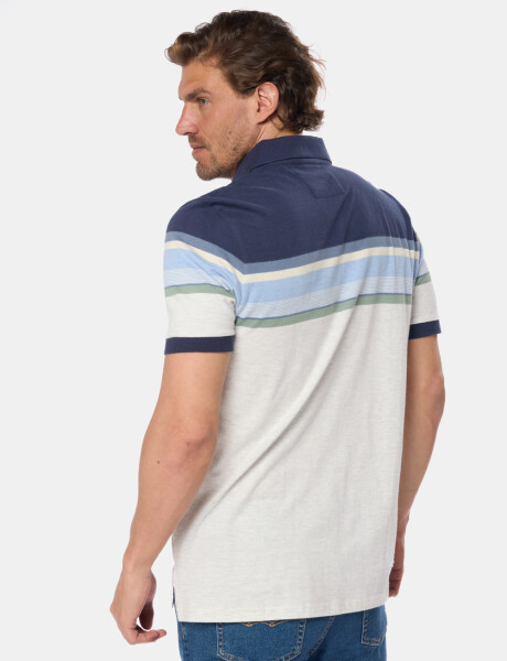 REMERA POLO RAYADA Gris