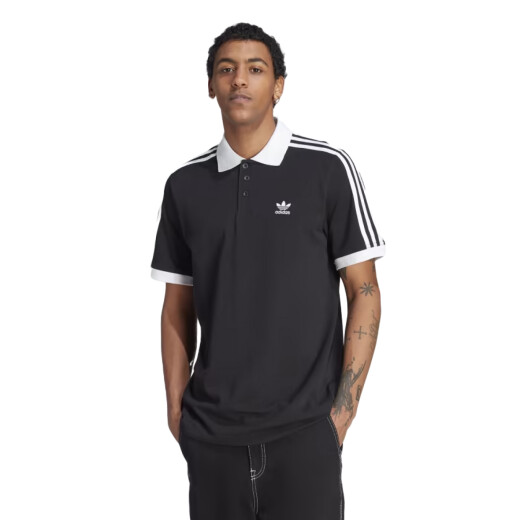 Remera Adidas 3 Stripe Polo - Negra Remera Adidas 3 Stripe Polo - Negra